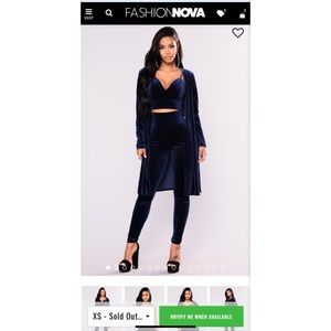 XS Fashion Nova baby velvet 3 piece set